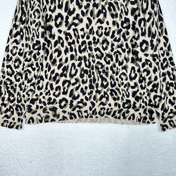 Sundry Anthropologie Cashmere Wool Sweater Womens 2 (M) Leopard Print Pullover - Picture 4 of 13